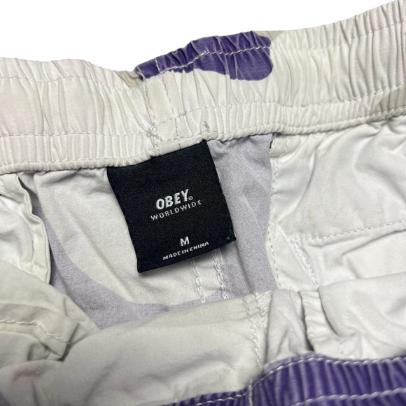 OBEY Purple Camo Swim Trunks Shorts Size M Summer Vacation Street Wear - Picture 2 of 4